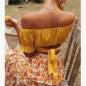 Boho Floral Printed Midi Skirt with Elastic Waistband.  Size S.